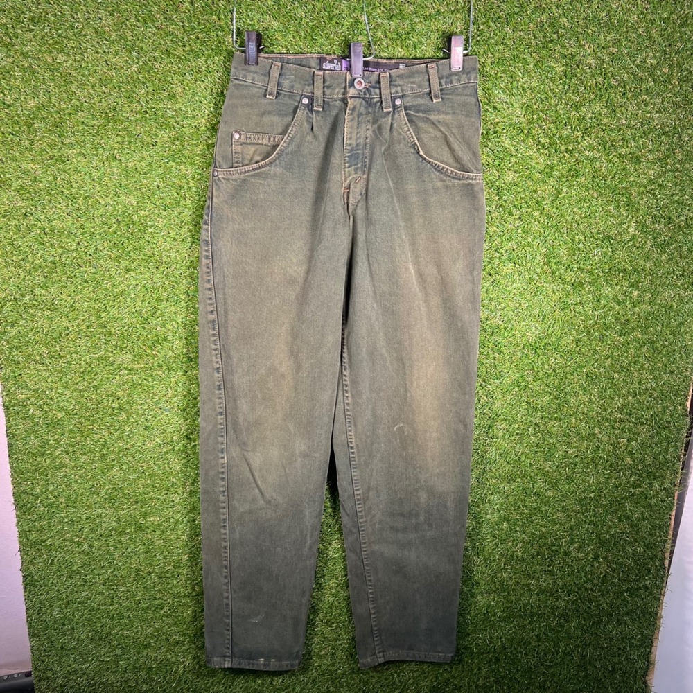 Vintage Levis SilverTab Baggy Jeans Olive Green Faded 90s Streetwear 30x32